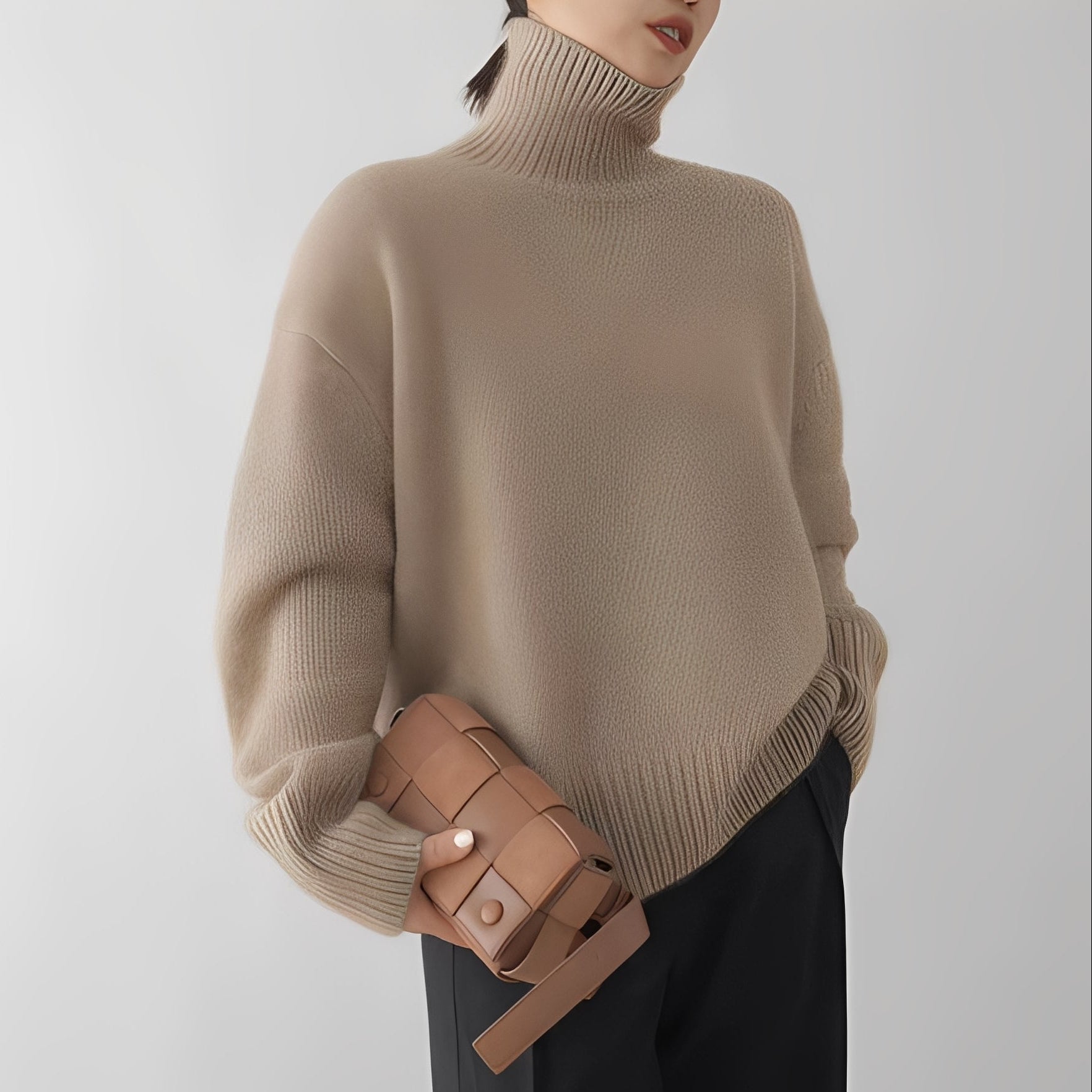 Clementine - Suéter casual para damas con cuello alto