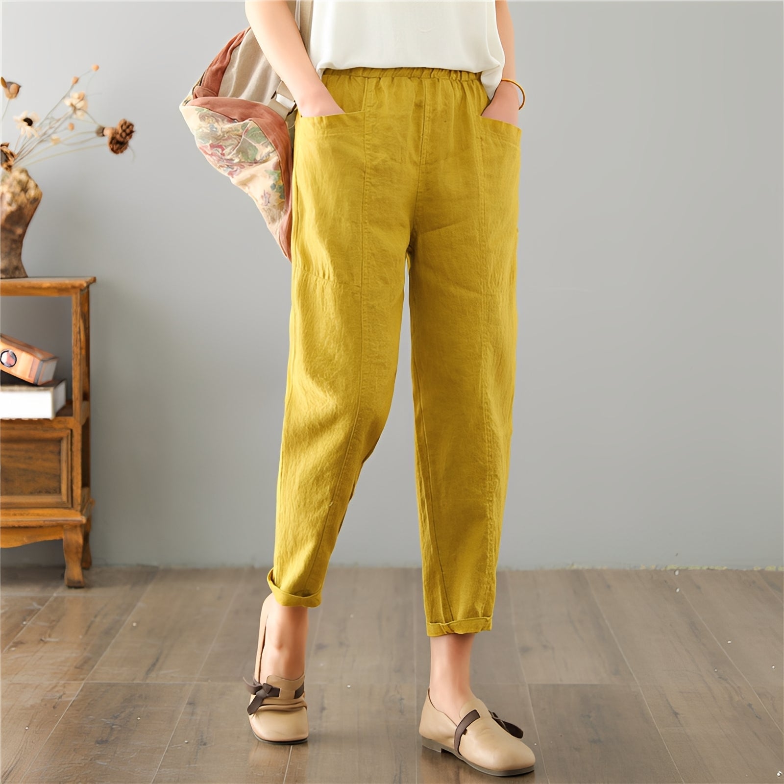 Gretchen - Pantalones casuales con bolsillos para mujeres