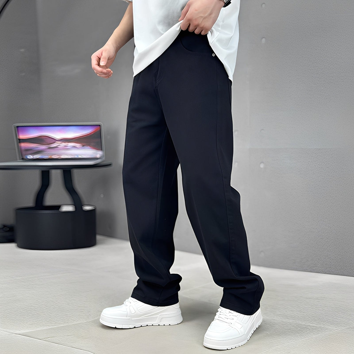 Wendell - Pantalones de moda con pierna ancha