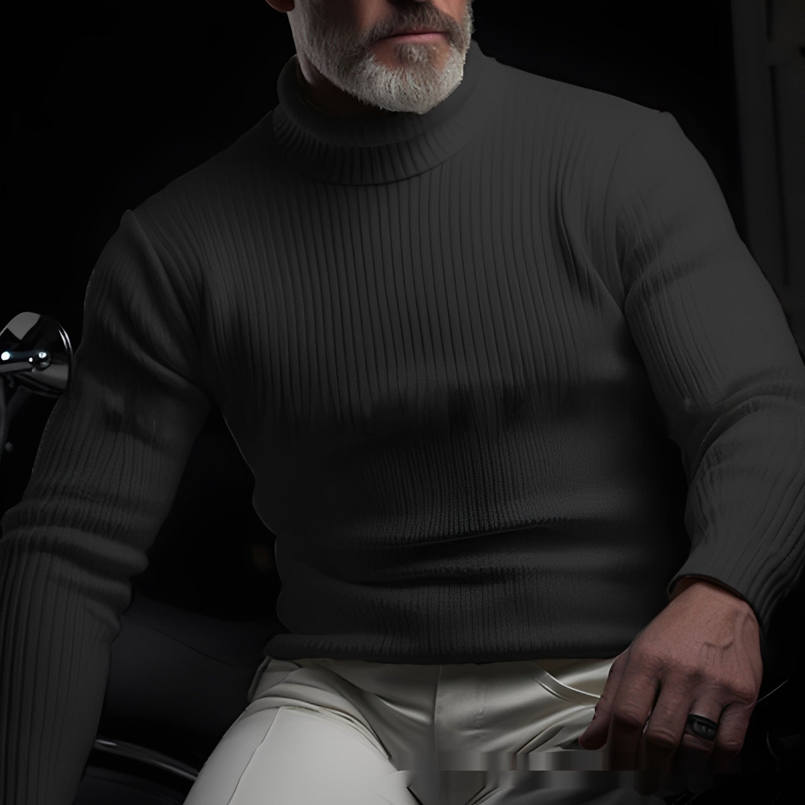 Richard - Suéter de cuello alto cálido y suave para hombres