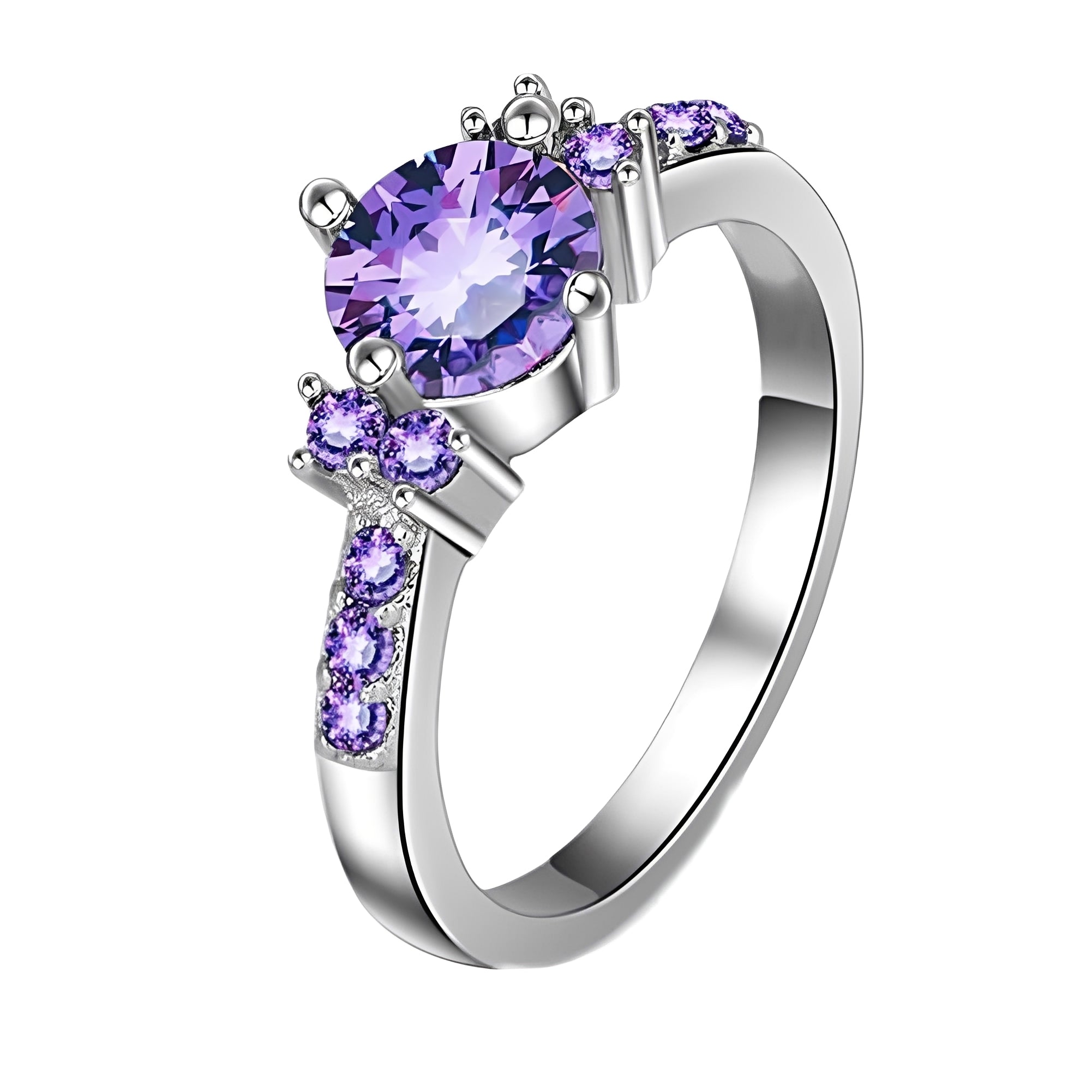 Coralie – Anillo de amatista violeta