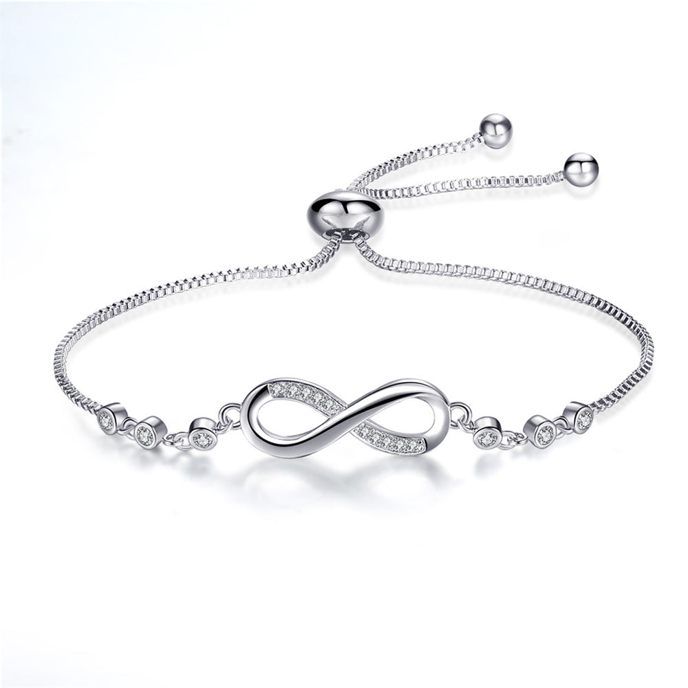 Megan – Pulsera ajustable de infinito de plata