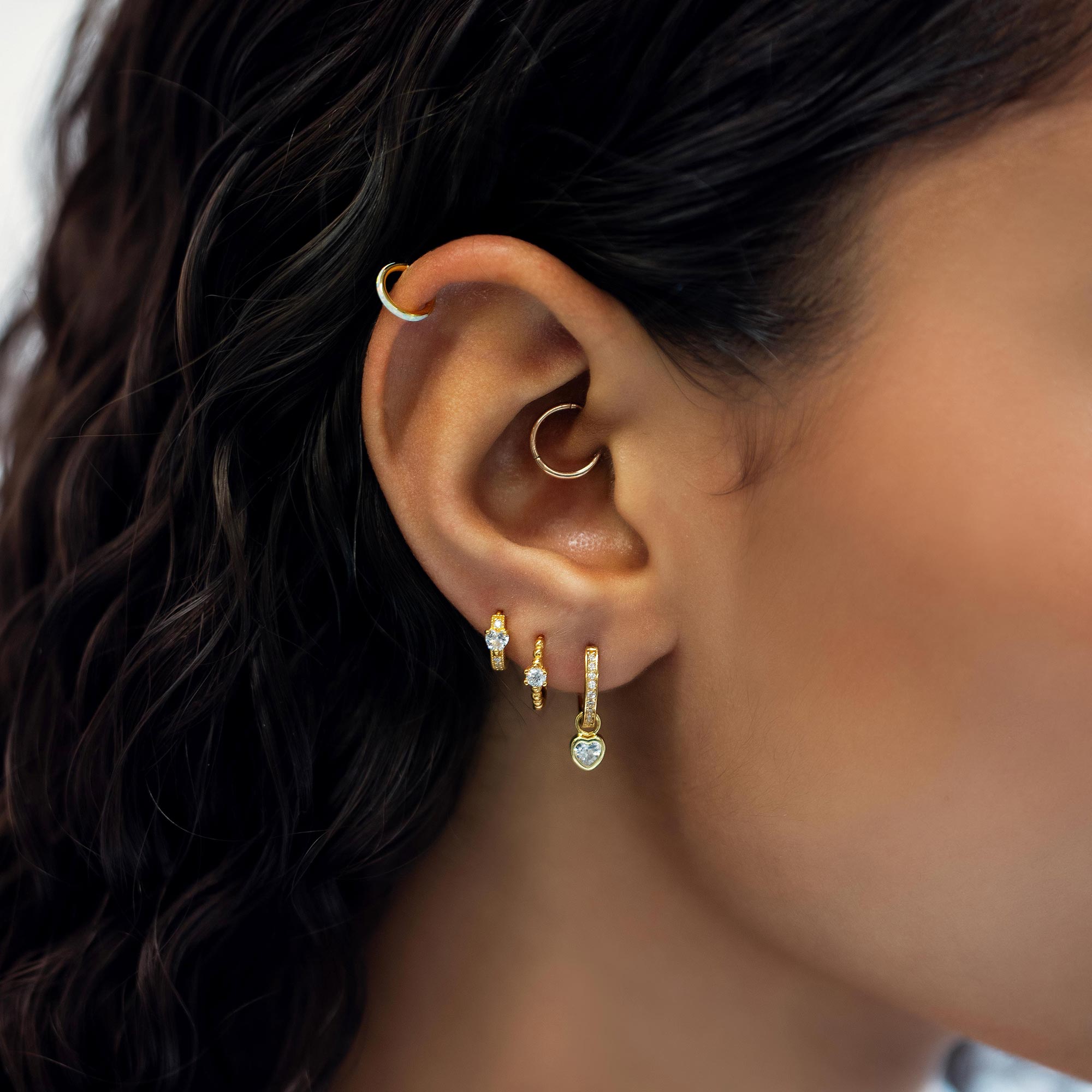 Pave Perle Pendientes Huggie