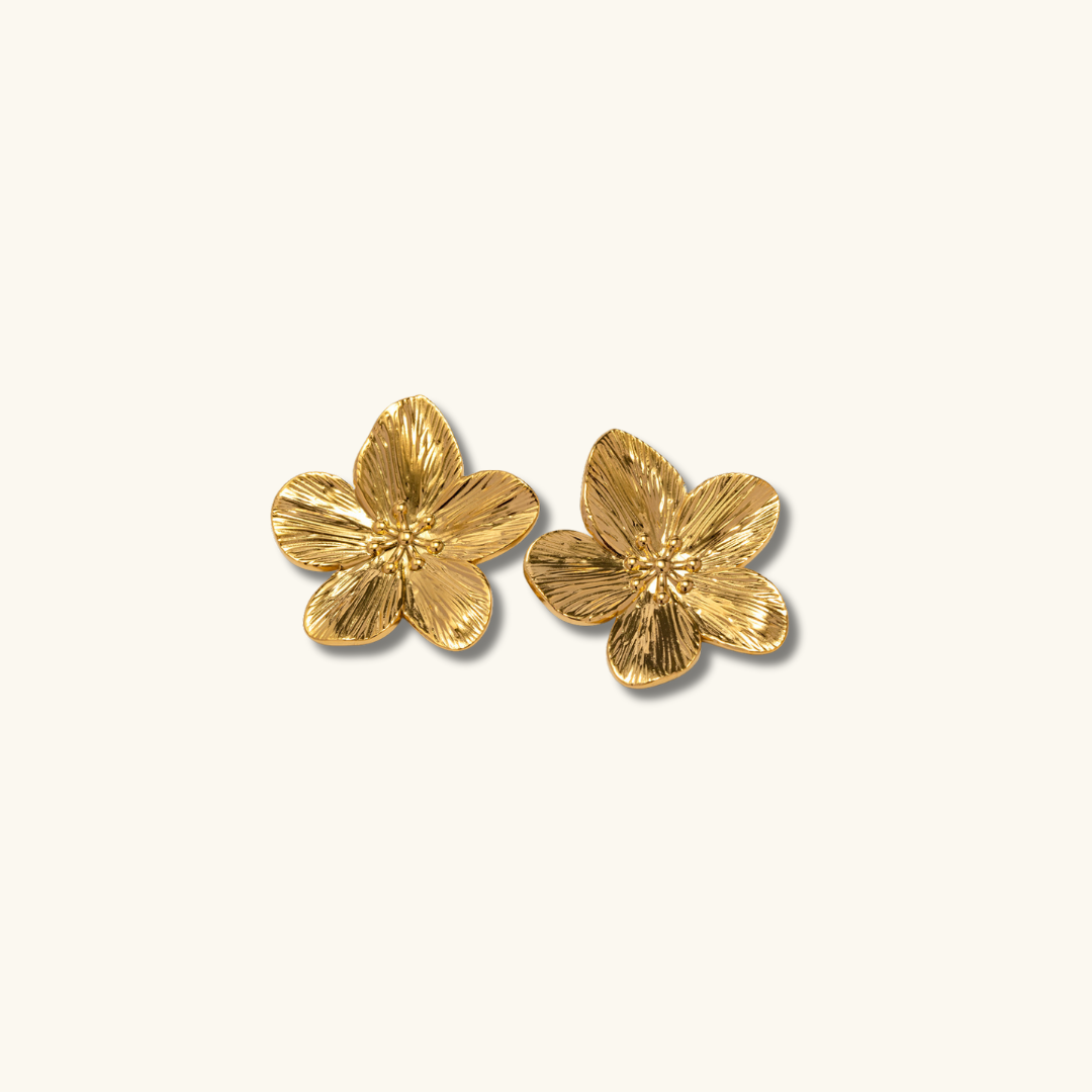 Allysa - Pendientes de flores de oro