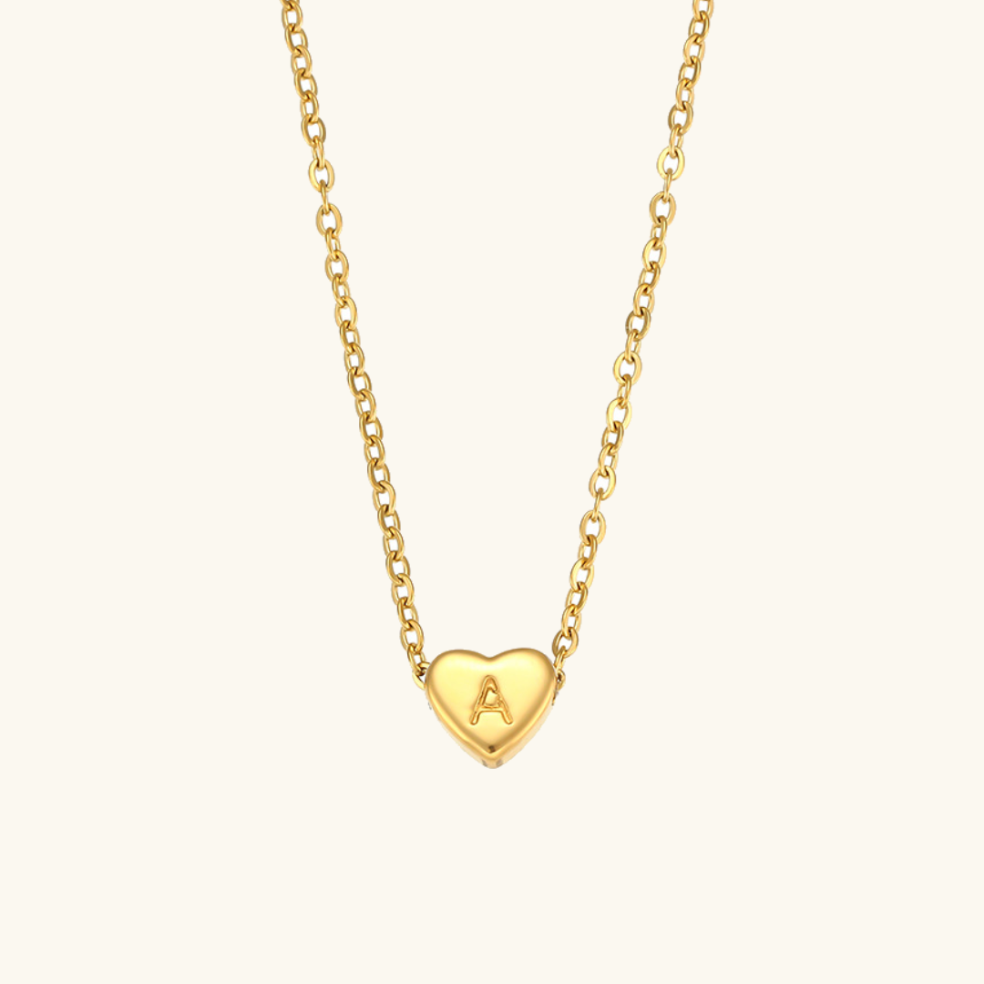 Corazón - Collar de iniciales de oro