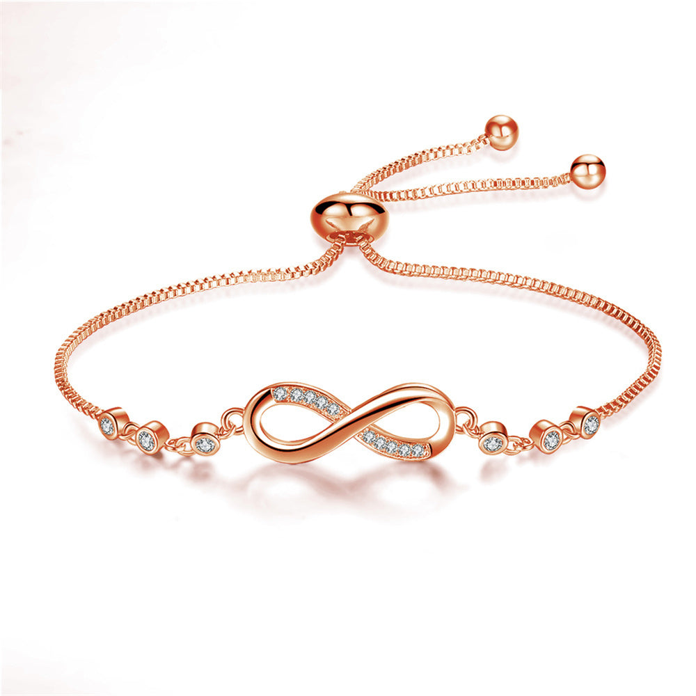 Megan – Pulsera ajustable de infinito de plata