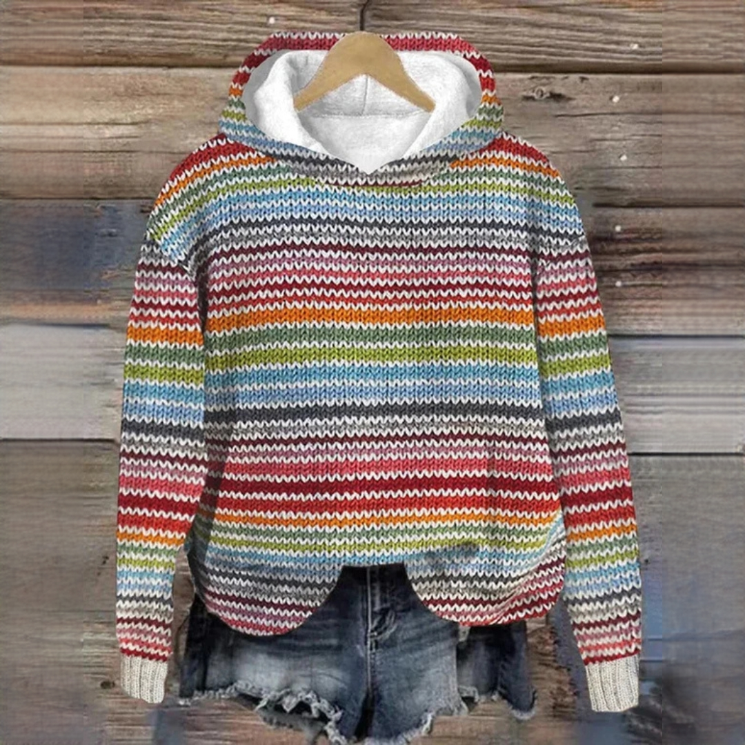Maacah - Chaqueta con capucha elegante con patrón de rayas