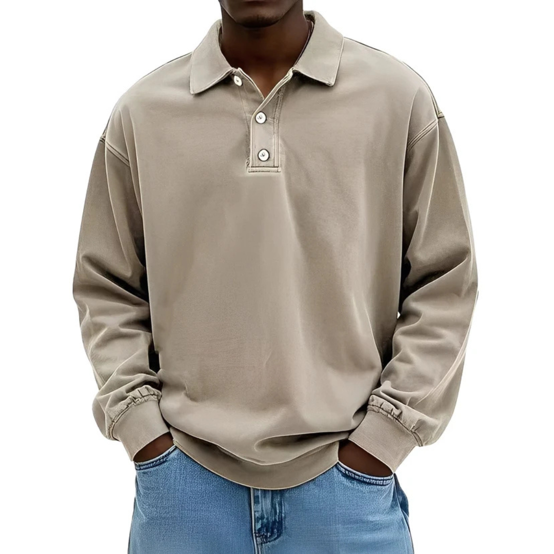 Clayton - Polo de manga larga de estilo moderno
