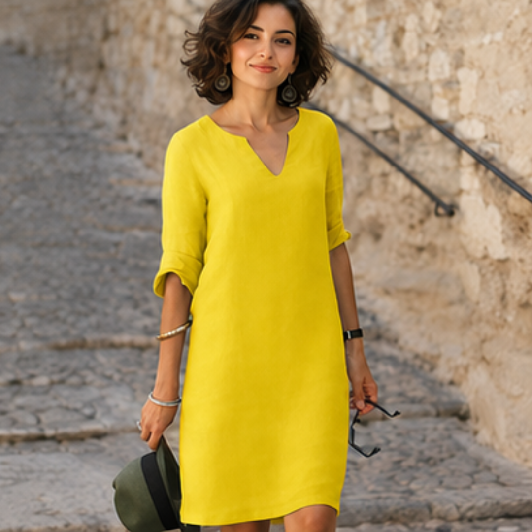 Guilaine - Vestido elegante y chic con escote en V