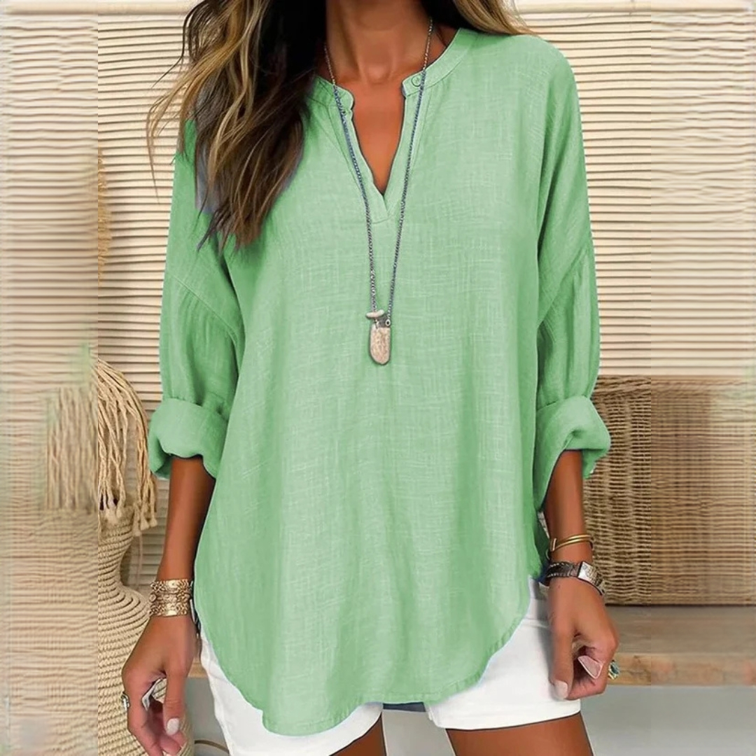 Eliza - Blusa cómoda con cuello en V
