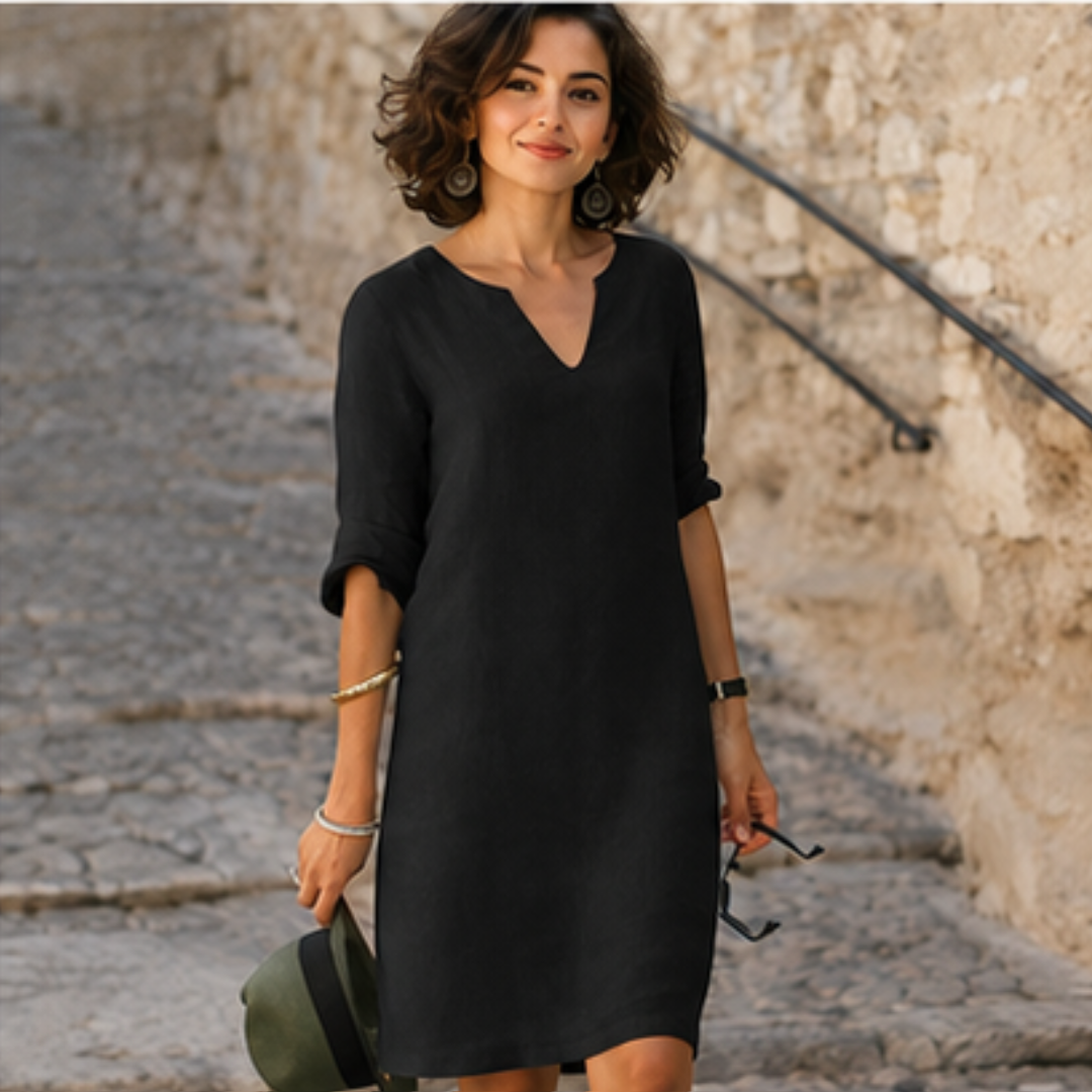 Guilaine - Vestido elegante y chic con escote en V