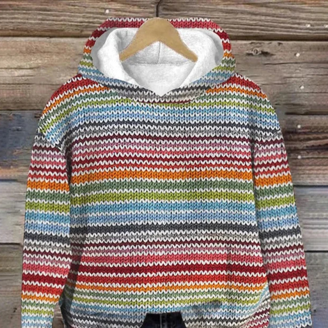 Maacah - Chaqueta con capucha elegante con patrón de rayas