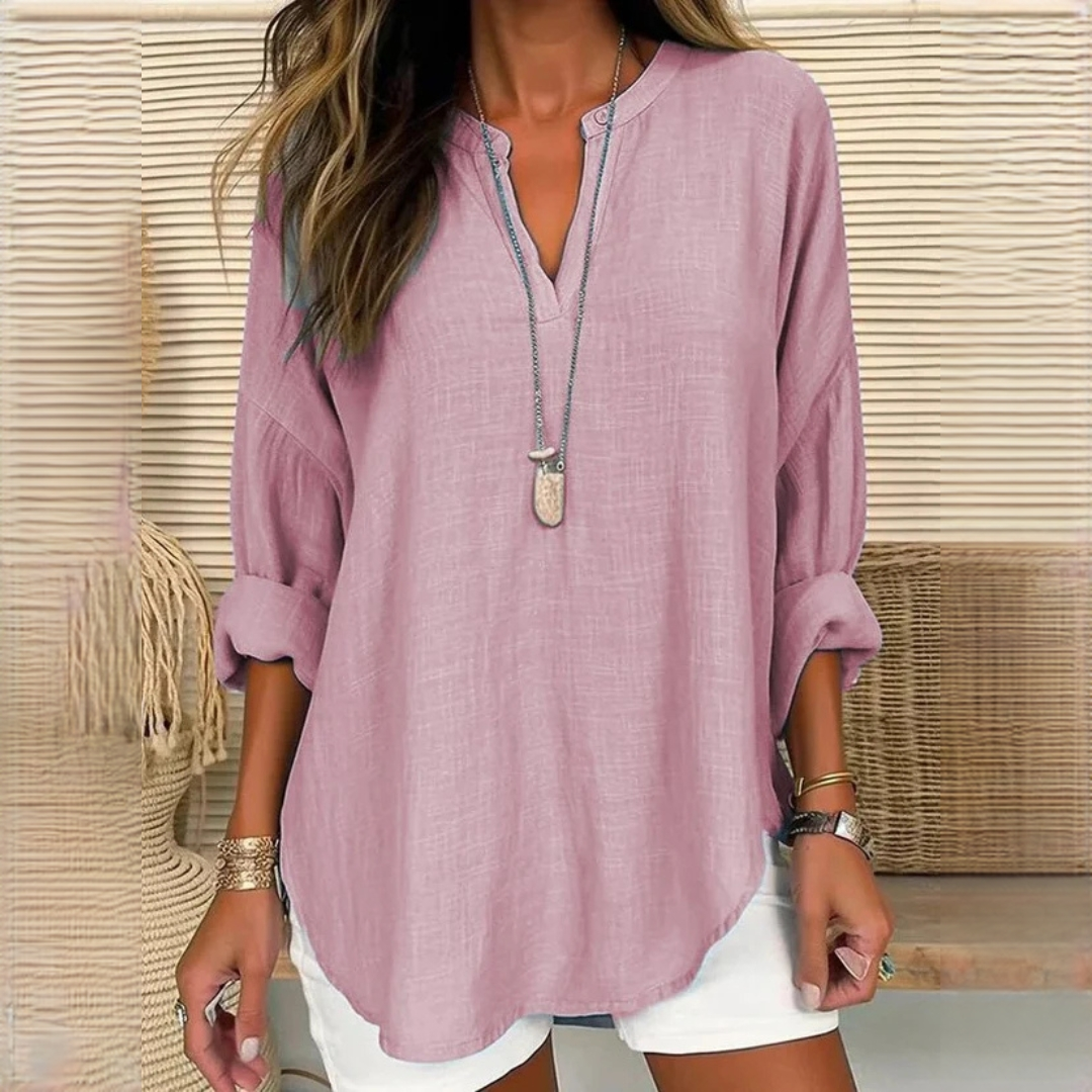 Eliza - Blusa cómoda con cuello en V