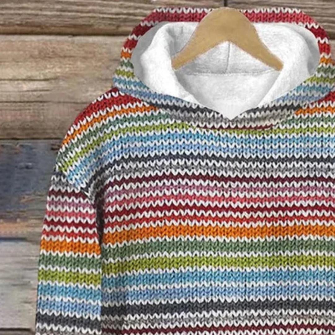 Maacah - Chaqueta con capucha elegante con patrón de rayas