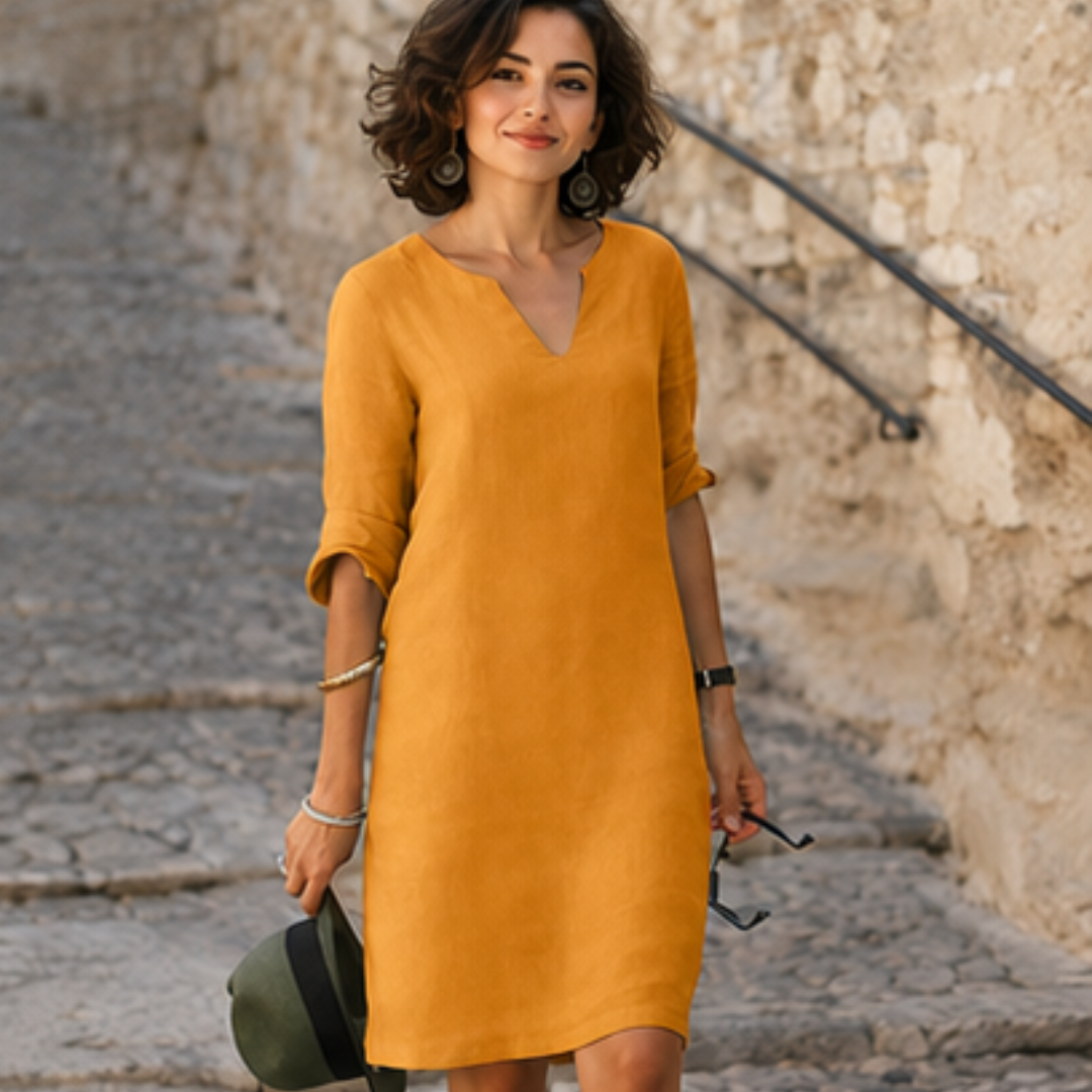 Guilaine - Vestido elegante y chic con escote en V