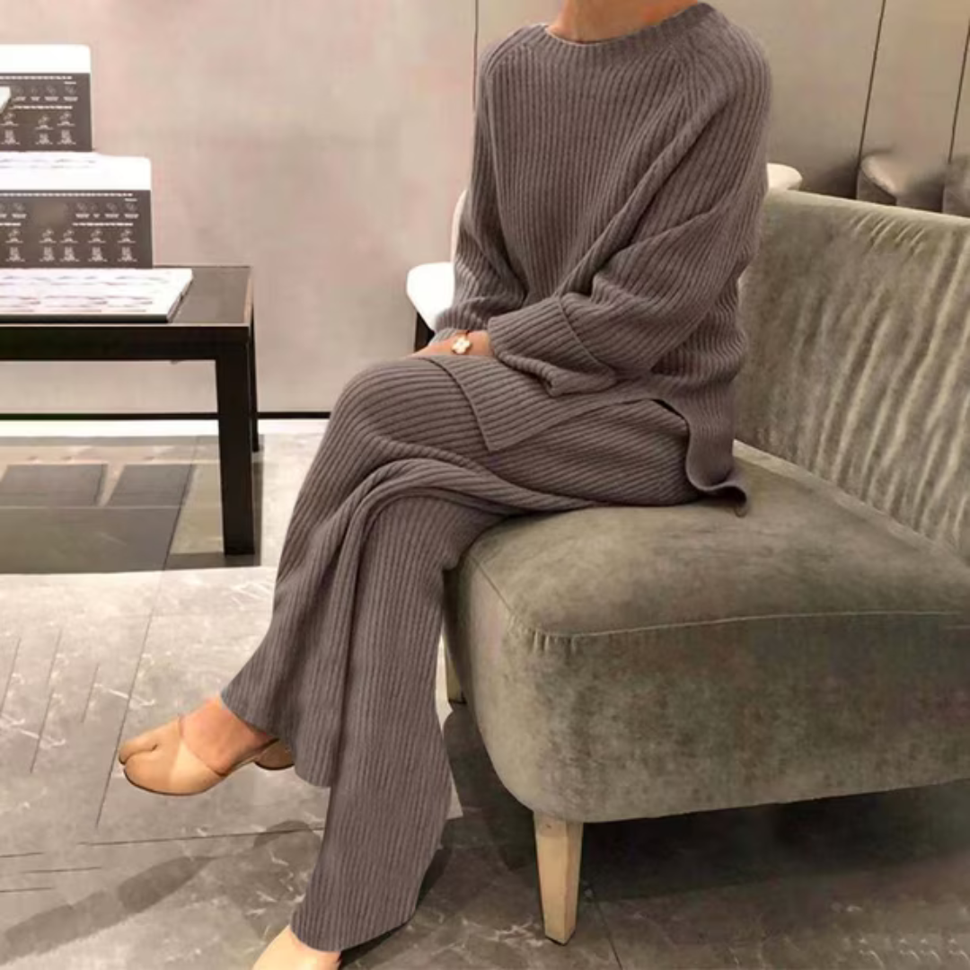 Samantha - Conjunto elegante de suéter y pantalón