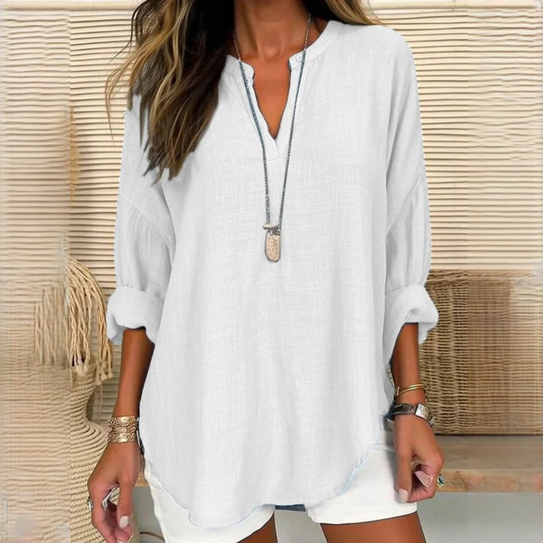 Eliza - Blusa cómoda con cuello en V