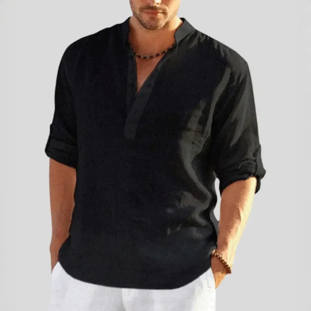 John - Camiseta casual de cuello en V