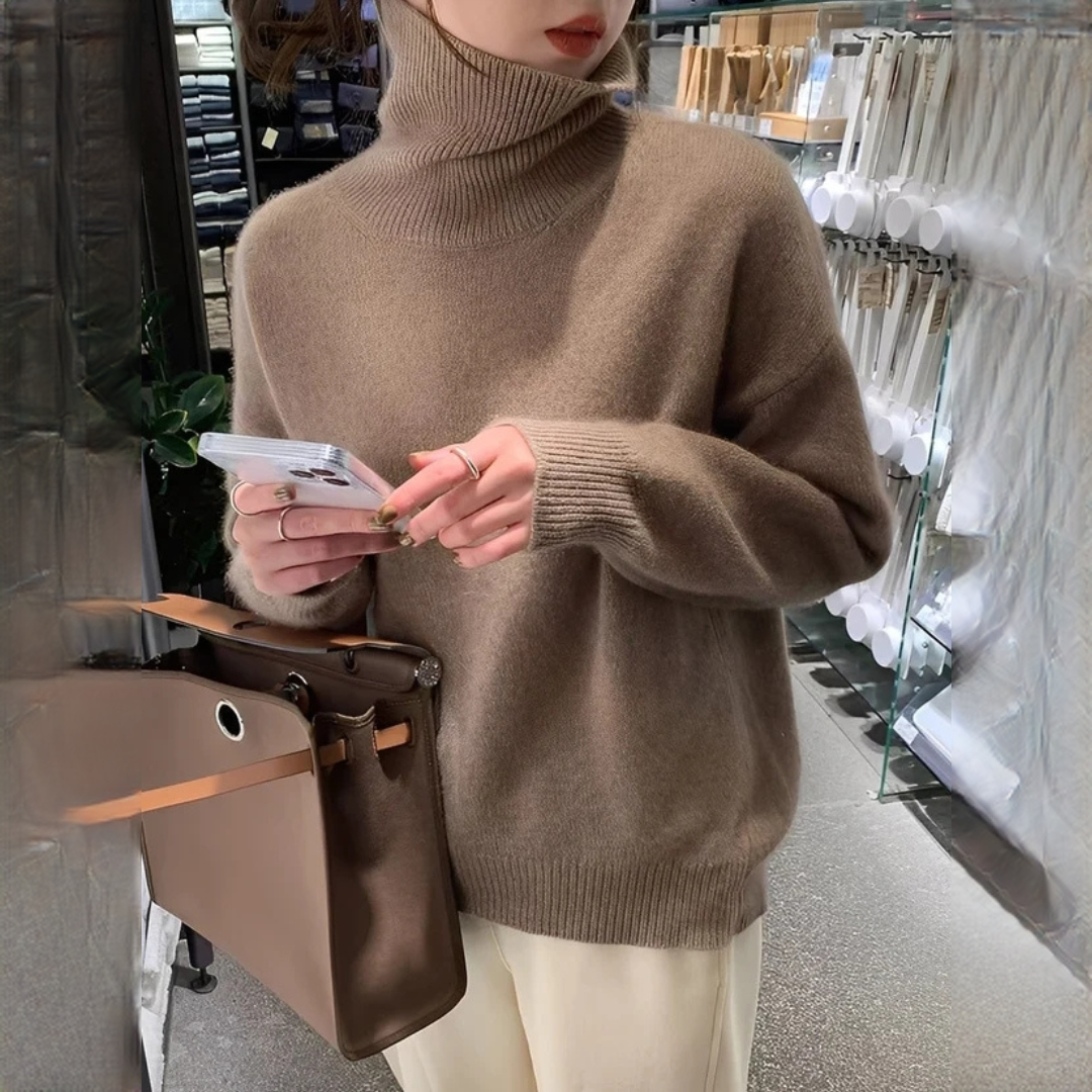 Adrienne - Suéter de cuello alto elegante y cálido
