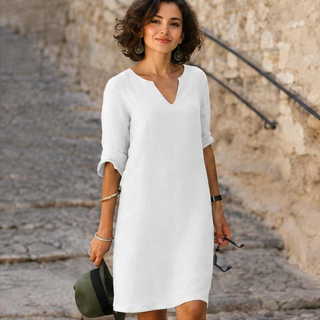 Guilaine - Vestido elegante y chic con escote en V