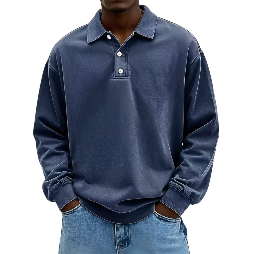 Clayton - Polo de manga larga de estilo moderno