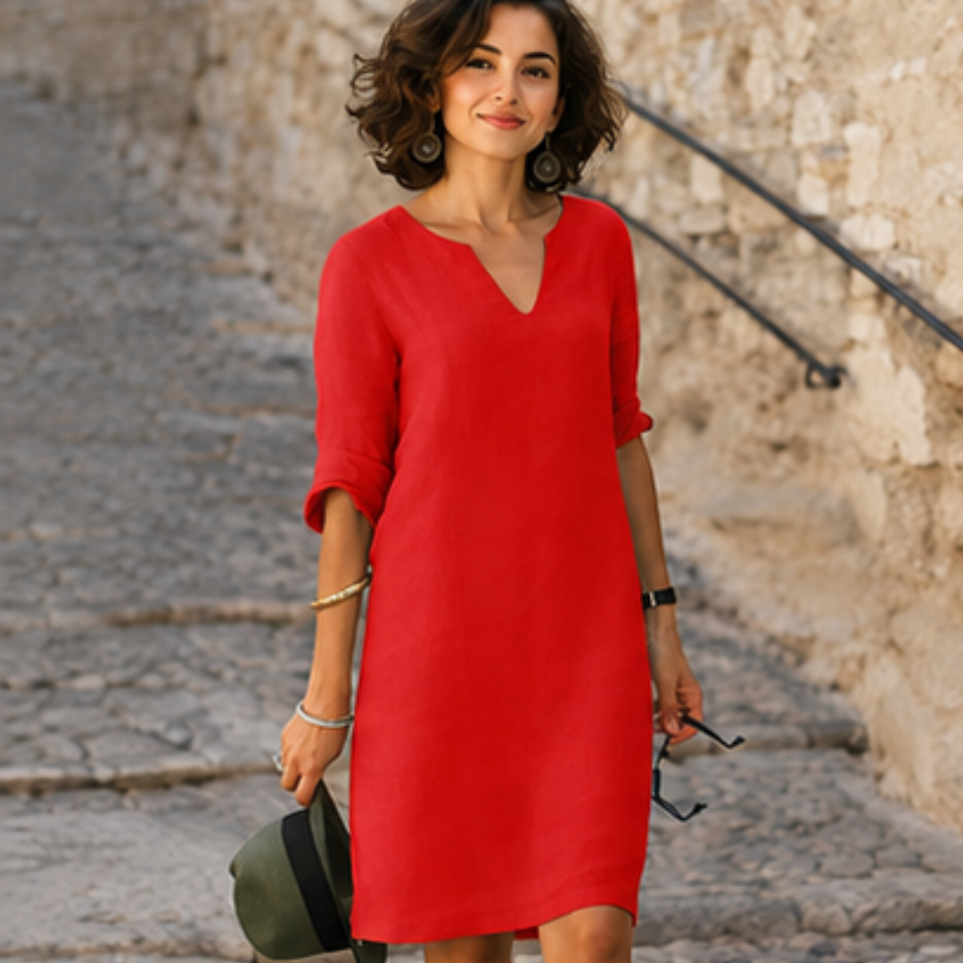 Guilaine - Vestido elegante y chic con escote en V