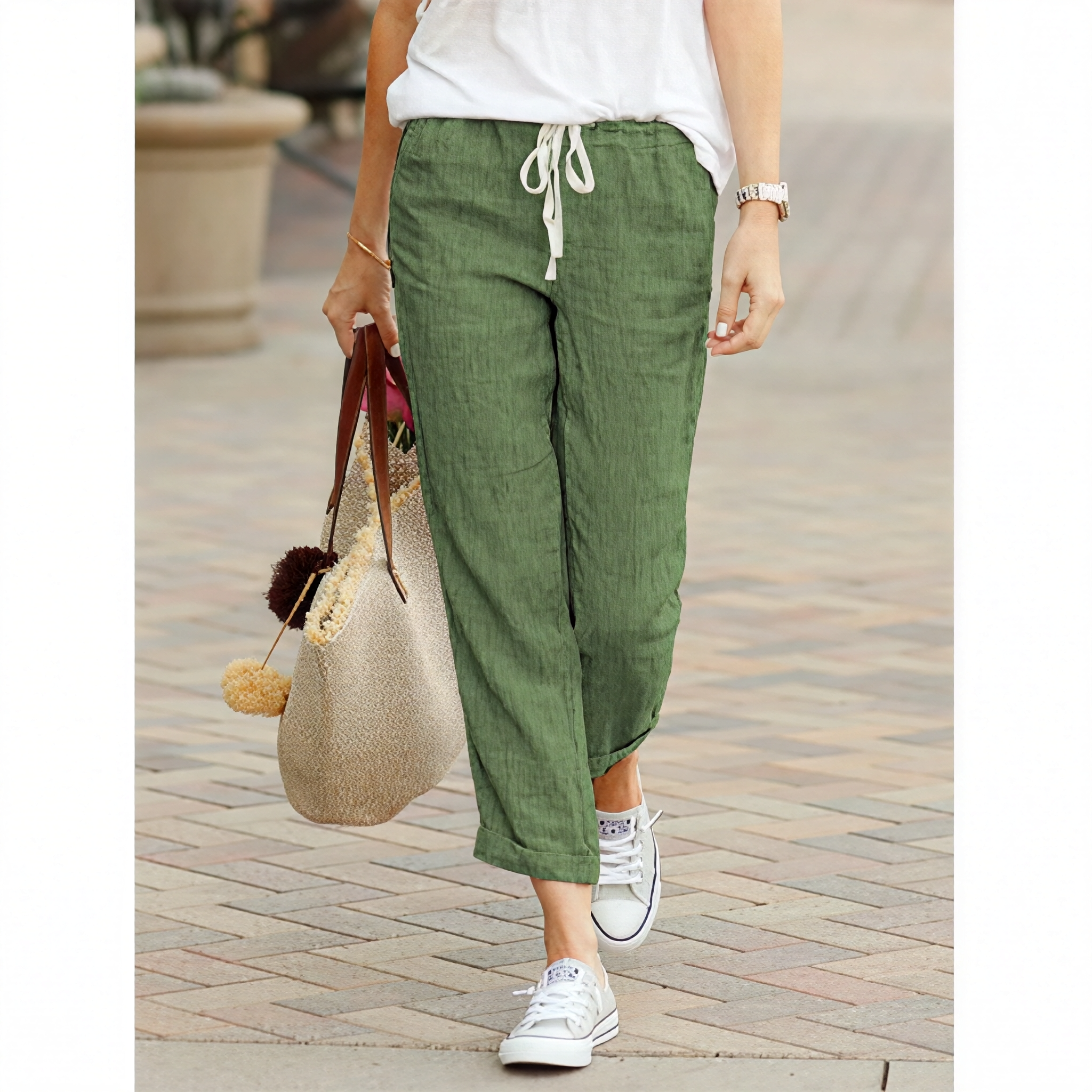 Avery - Pantalones informales con cordón