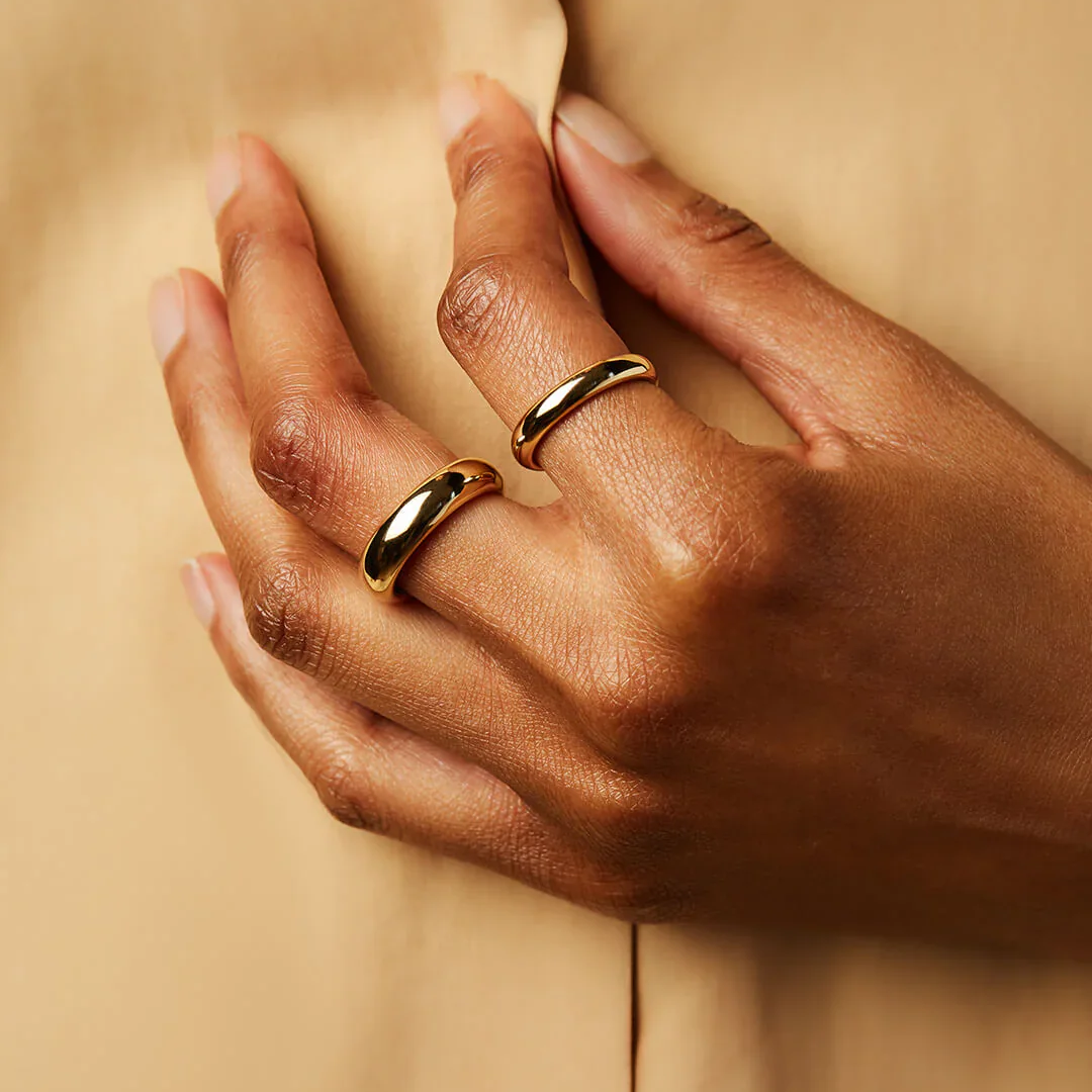 Eloane – Anillo de acero inoxidable dorado