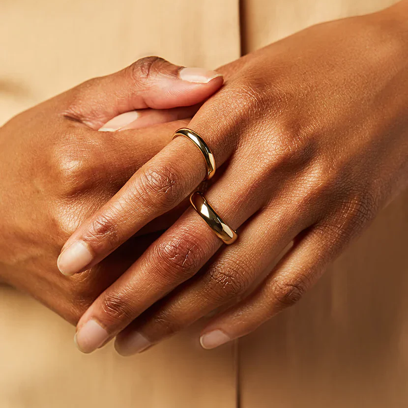 Eloane – Anillo de acero inoxidable dorado