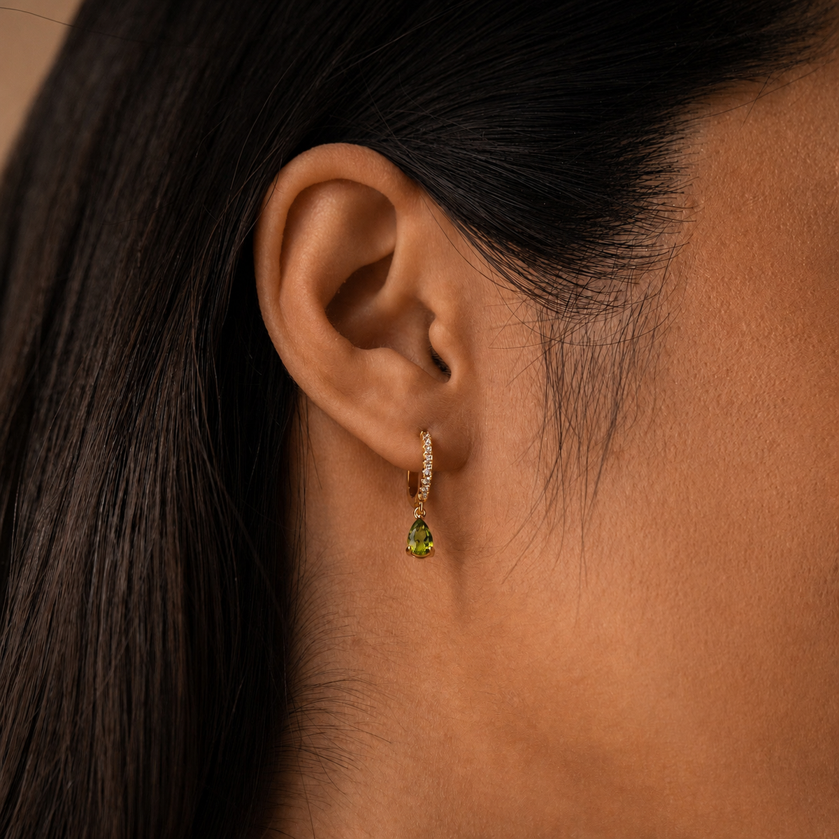 Aros Huggies de Piedra de Nacimiento - Pendientes de Strass