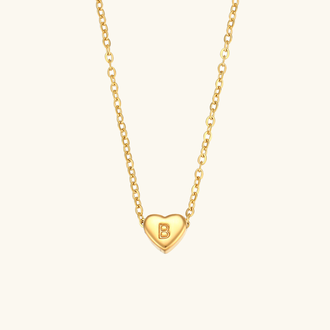 Corazón - Collar de iniciales de oro