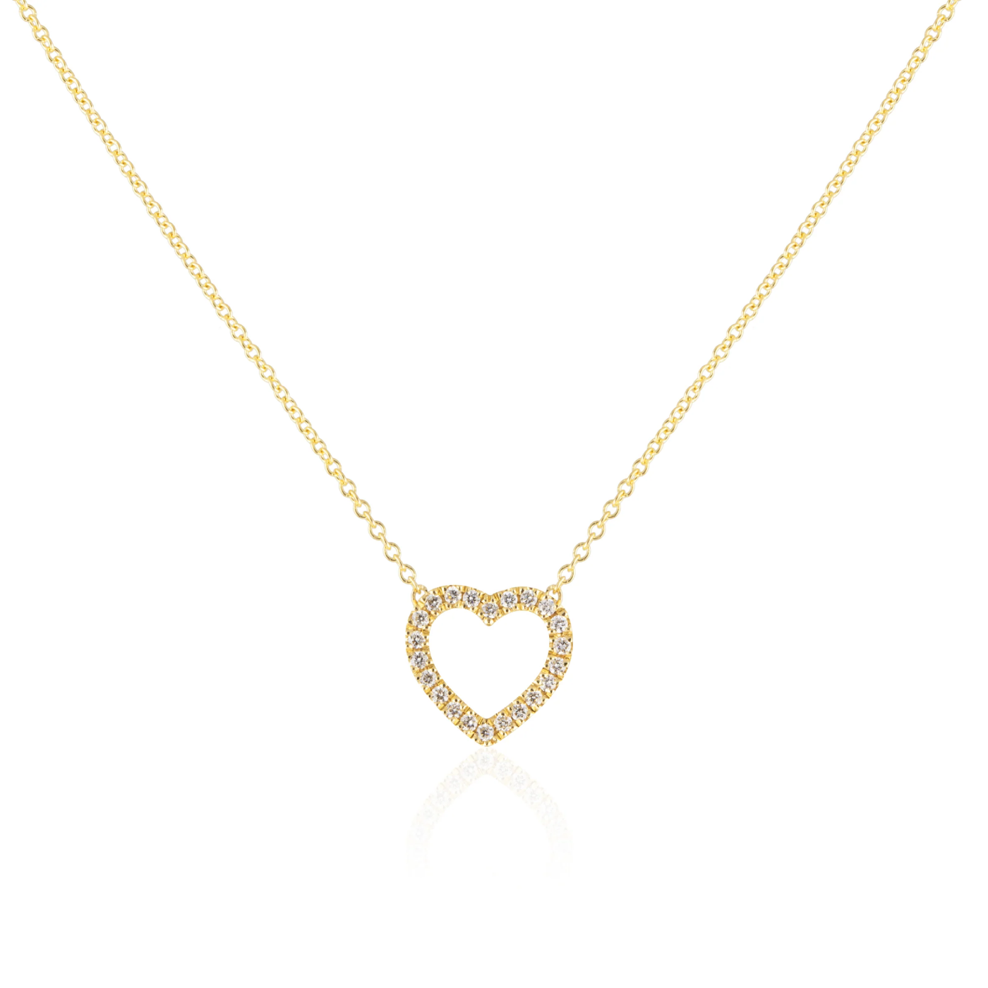 Pequeño collar de amor - Collar de corazón de oro y diamante