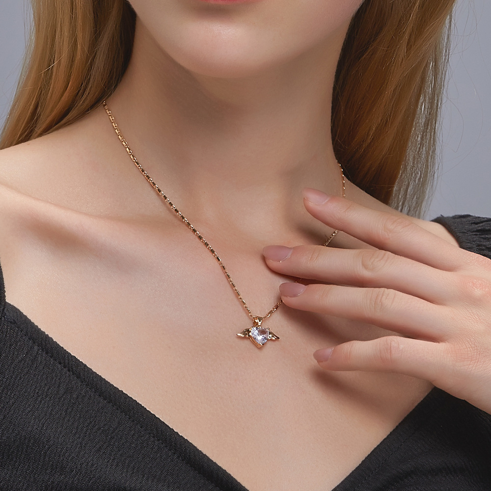 Collar Alas de Amor - Cadena Corazones y Alas