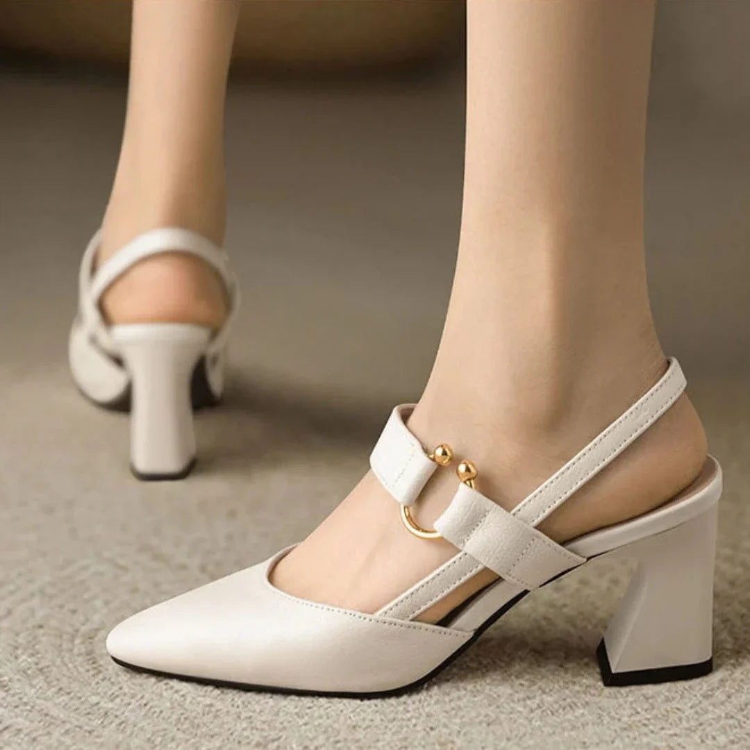 Christina – Elegantes zapatos de tacón tipo slingback para dama