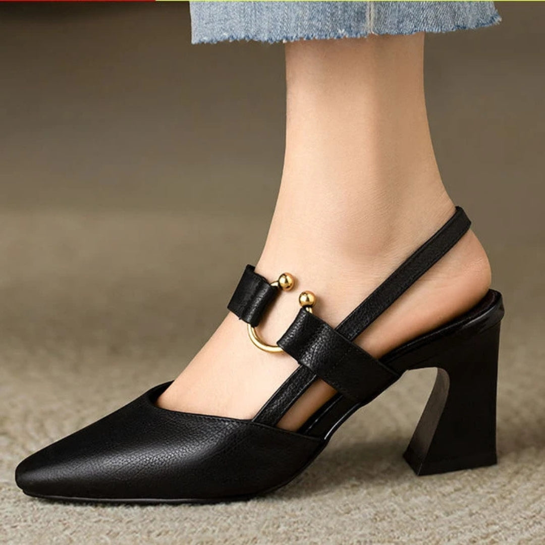 Christina – Elegantes zapatos de tacón tipo slingback para dama