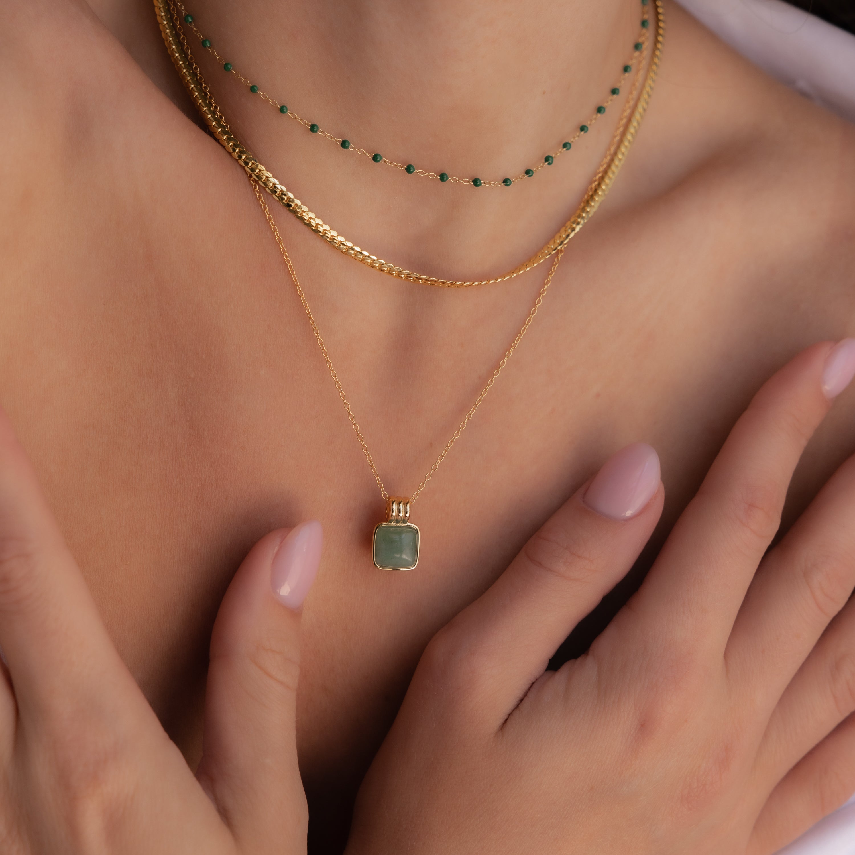 Collar de jade con colgante - Collar de jade brillante