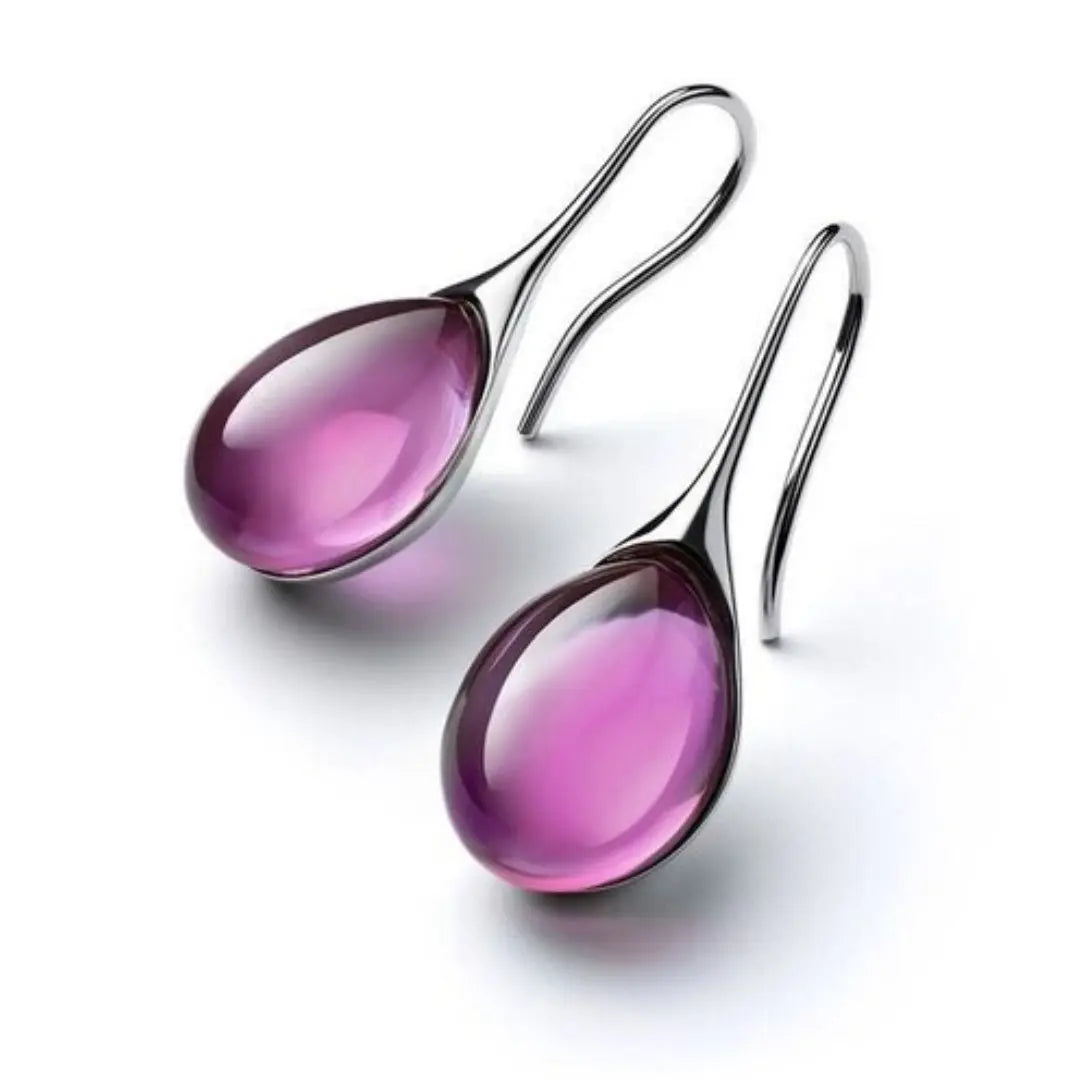 Leila – Pendientes de gota de cristal bicolor