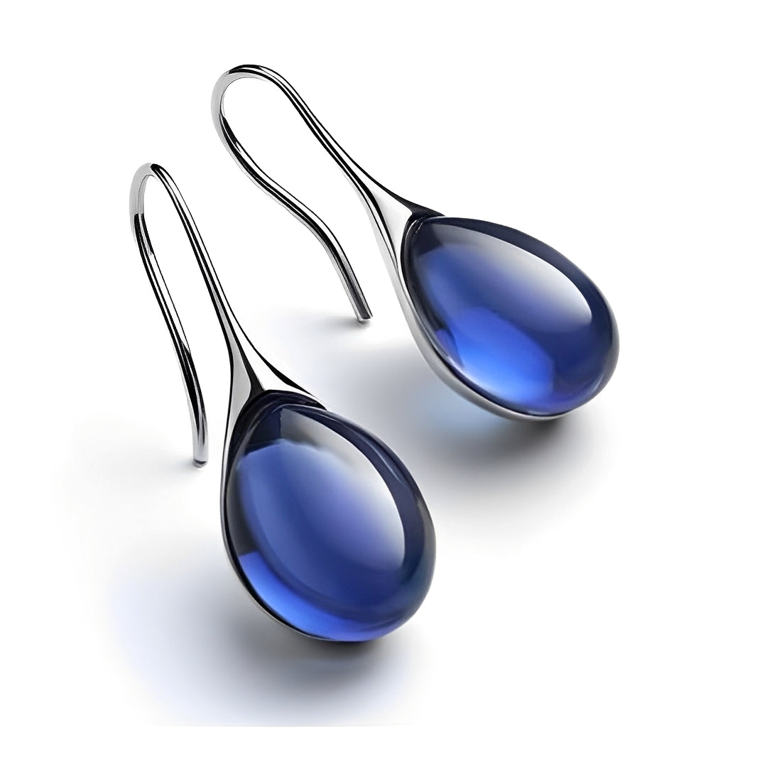 Karen – Pendientes colgantes de cristal dorado y plateado