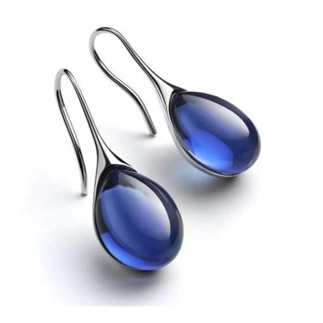 Leila – Pendientes de gota de cristal bicolor