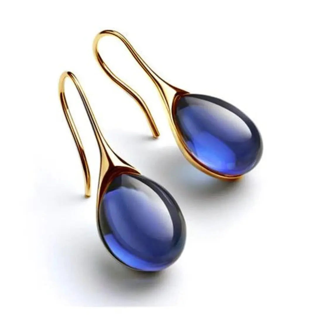Leila – Pendientes de gota de cristal bicolor