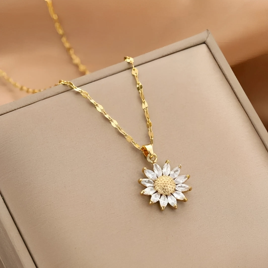 Manon – Collar girasol brillante en oro
