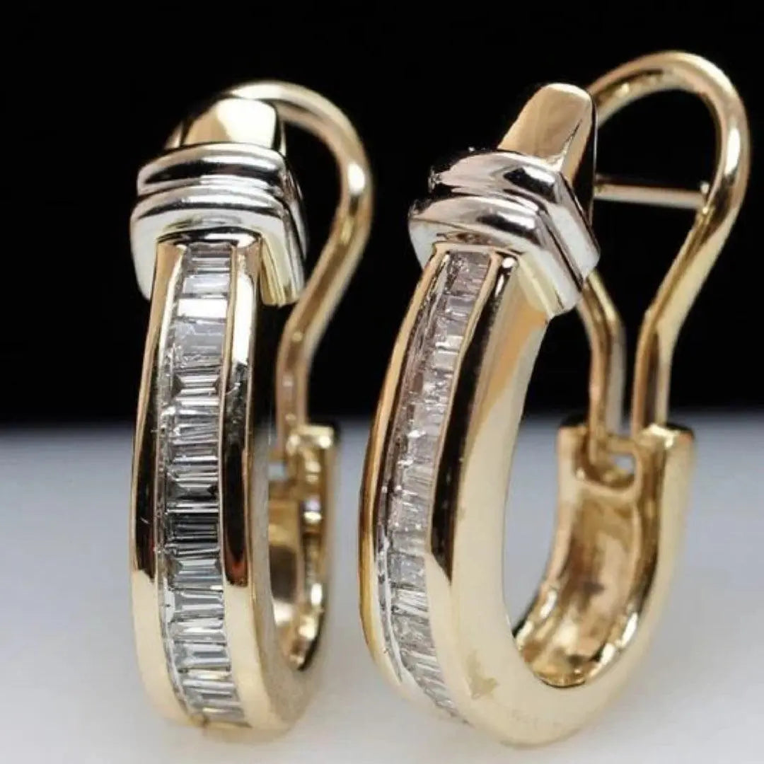 Brillo refinado - Pendientes vintage de oro y diamantes