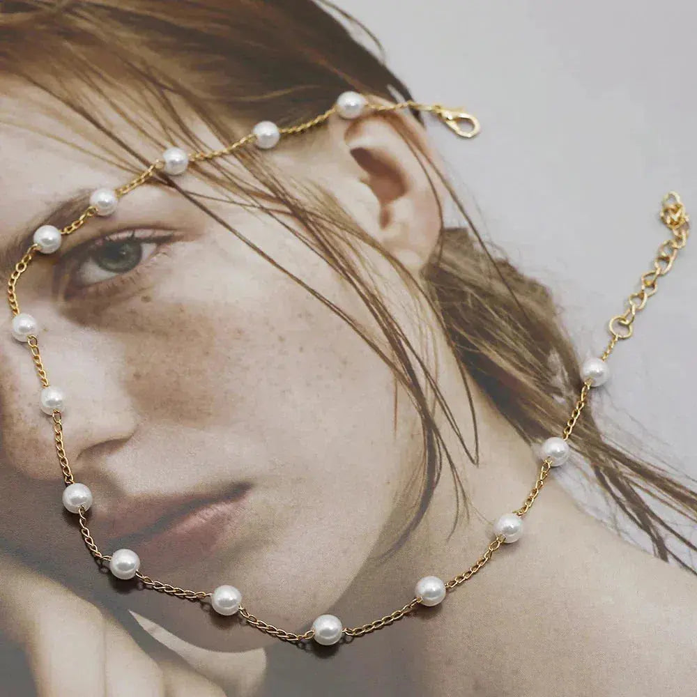 Vivienne – Collar de Perlas Doradas