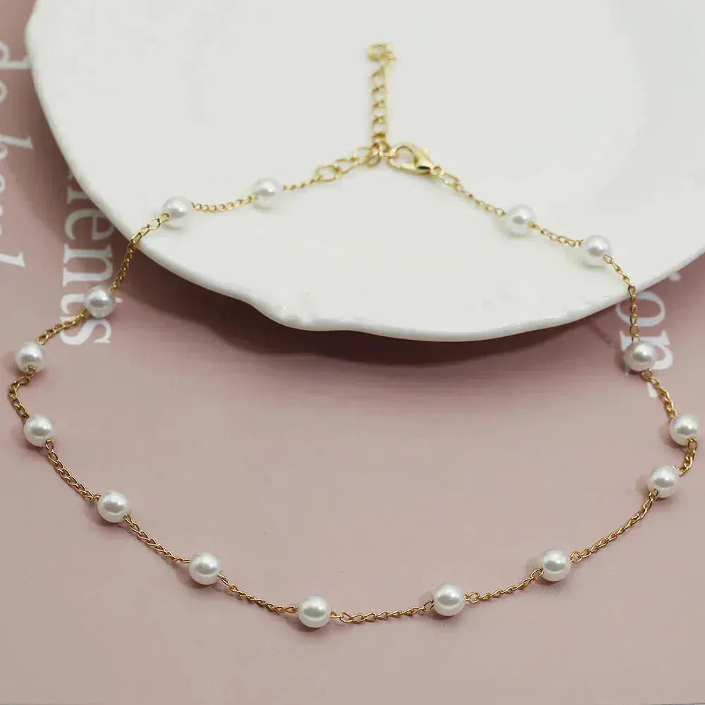 Vivienne – Collar de Perlas Doradas