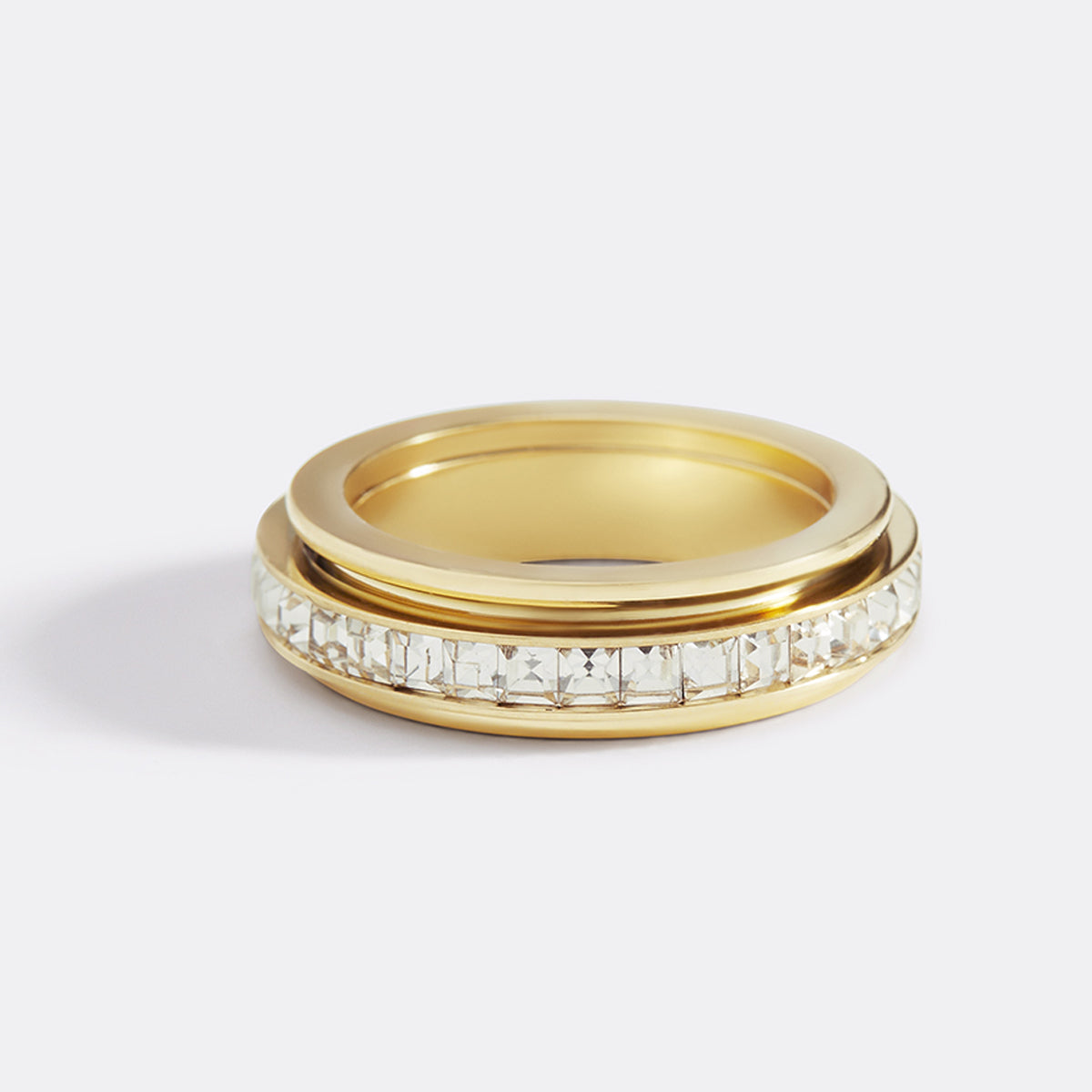 Alessia – Anillo giratorio fidget con acento de cristal