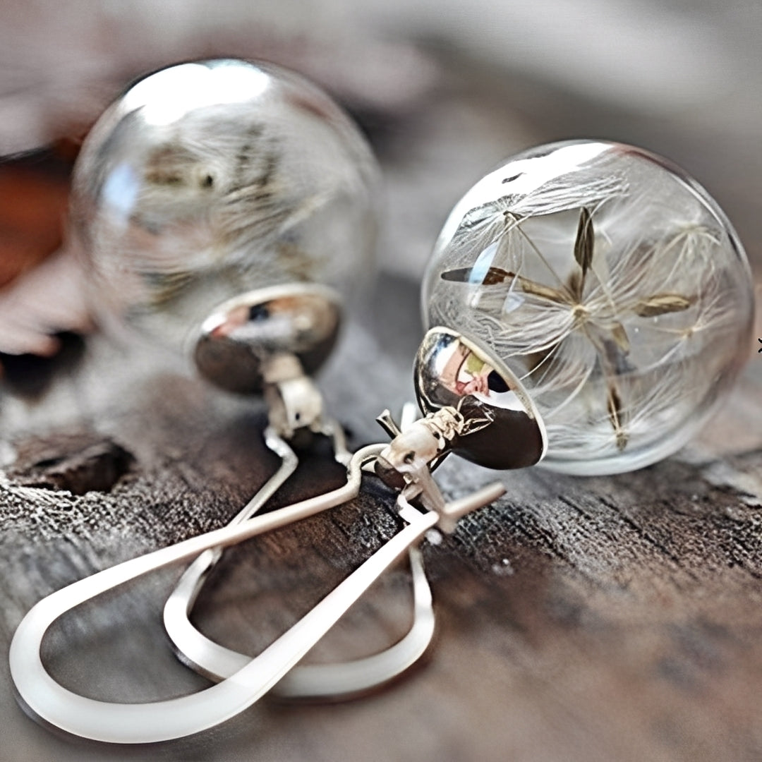 Liora – Pendientes de plata con diseño de diente de león