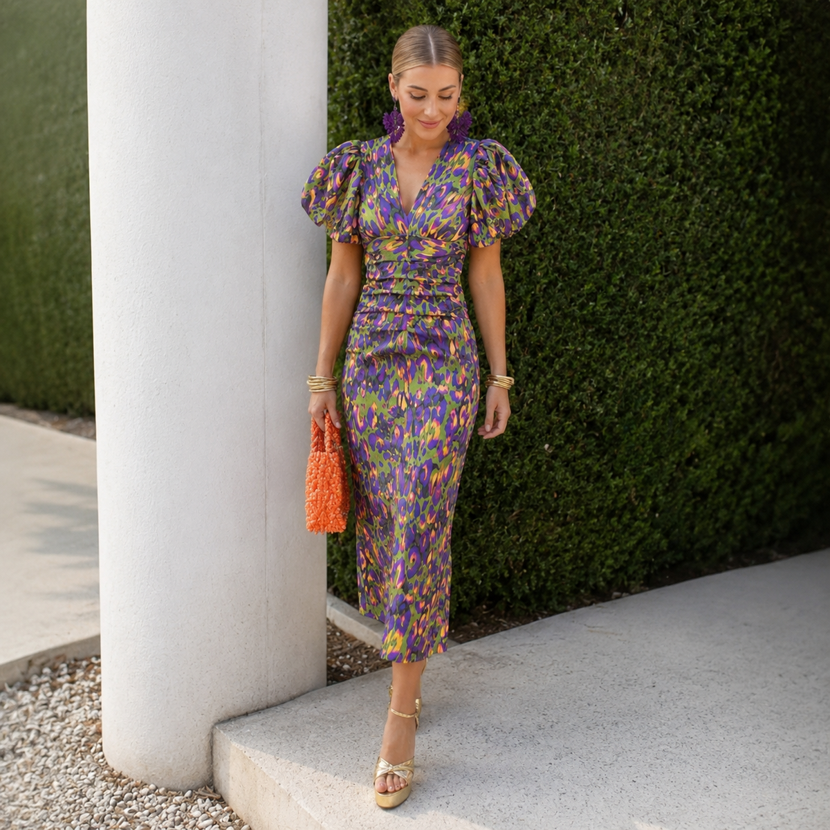 Glecy - Elegante vestido de mujer con mangas holgadas