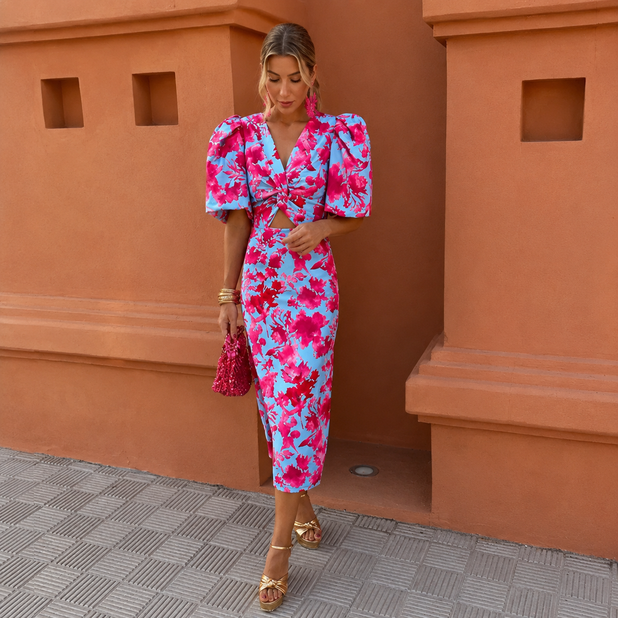 Glecy - Elegante vestido de mujer con mangas holgadas