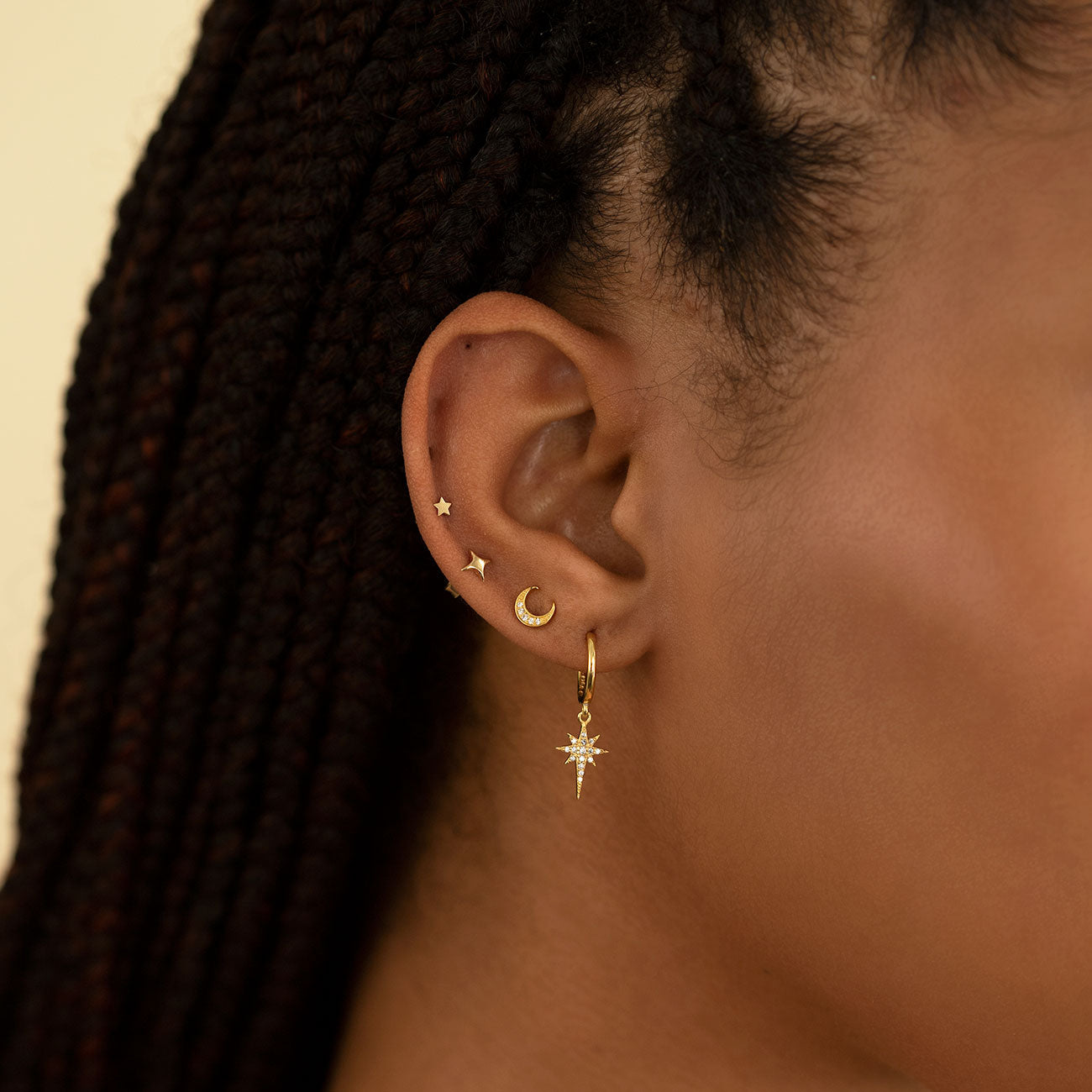 Kathryn - Pendientes de estrella con destello