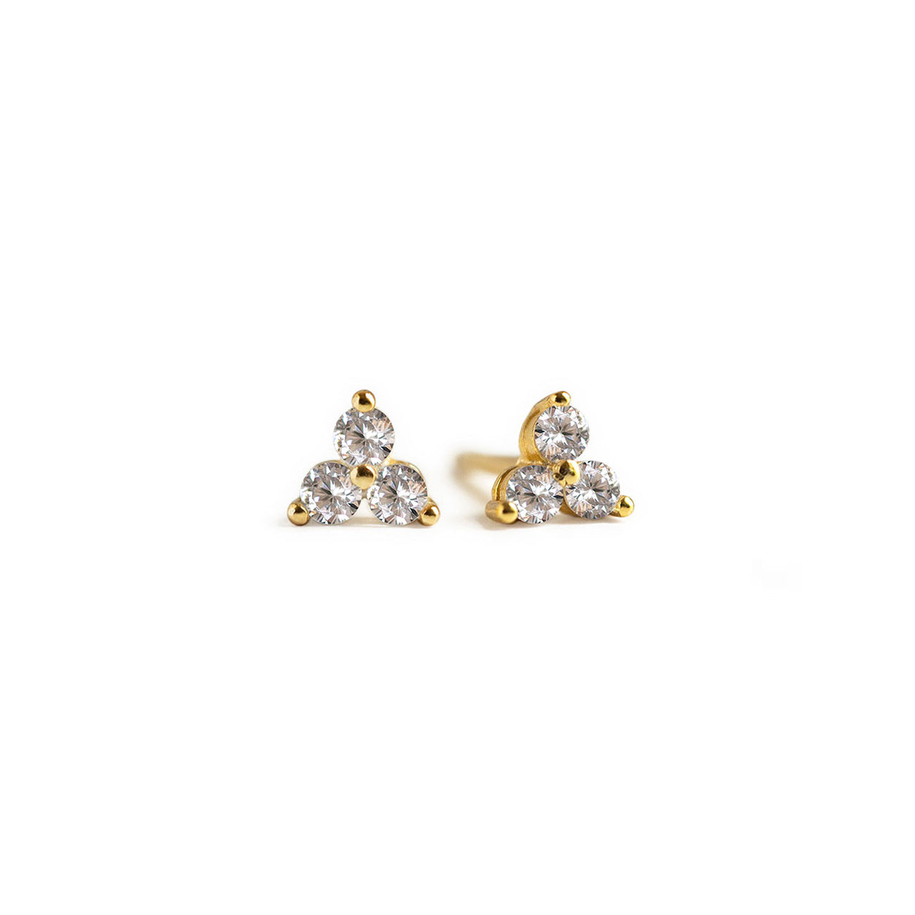 Pendientes de clover pavé diminutos